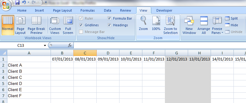 freeze pane excel for mac 2011